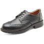 Brogue Shoe Leather Upper Mono Density PU Sole Steel Toe Cap Blk Size 9/43