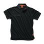 Scruffs Worker Polo Shirt -Button Collar easy care black fabric Size medium