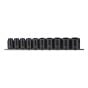 9121 Impact Socket Set of 10 Metric 1/2in Drive by Teng