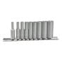 M1407 Deep Socket Clip Rail Set of 10 Metric 1/4in Drive by Teng