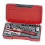 T1424 Socket Set of 24 Metric 1/4in Drive by Teng - T1424