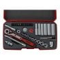 T1436 Socket Set of 36 Metric 1/4in Drive by Teng - T1436