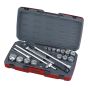 T3418-6 Socket Set of 18 Metric 3/4in Drive by Teng - T3418-6