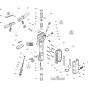 Main Assembly for Atlas Copco TEX150PE Breaker with Hexagon 25 x 108 mm (1 x 4 1/4 in.) from s/n PUN000001 onwards