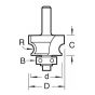 C140 x 1/4 TCT Bearing Guided Corner Bead 3.2mm Radius by Trend - C140X1/4TC