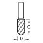 S49/3 x 6mm STC Solid Carbide Bullnose Burr 10 x 20mm by Trend - S49/3X6MMSTC