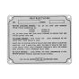 Identification and Instruction Plate for Villiers MK10, MK12, C25 Engines (110mm x 85mm)