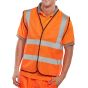 Hi-Vis Waistcoat Vest Class 2 Polyester Velcro Fastening Orange SML