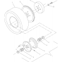 Traction Wheel for 32" Model Assembly for Husqvarna WG3213P Commercial Lawn Mower