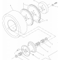 Traction Wheel for 36" & 38" Models Assembly for Husqvarna WG3613P Commercial Lawn Mower