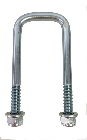 Leaf Spring U-Bolt M12, 55mm x 80mm, with Nylocs & Washers