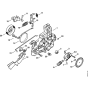 Gear housing, Oil pump Assembly for Stihl E140 E160 E180C Electric Chainsaws