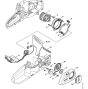 Electric motor, Electronic module, Chain sprocket cover Assembly for Stihl MSA140C Electric Chainsaws