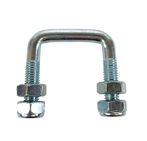 U-Bolt 40 x 15 mm, Zinc Plated, With Nyloc & Plain Nuts
