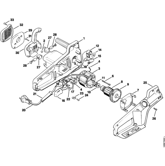 Electric motor Assembly for Stihl E14 Electric Chainsaws