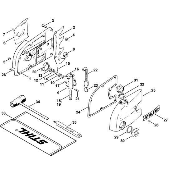 Oil pump, Tools Assembly for Stihl E30 Electric Chainsaws