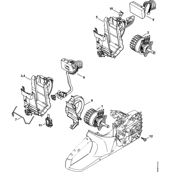 Electric motor Assembly for Stihl MSA160C Electric Chainsaws