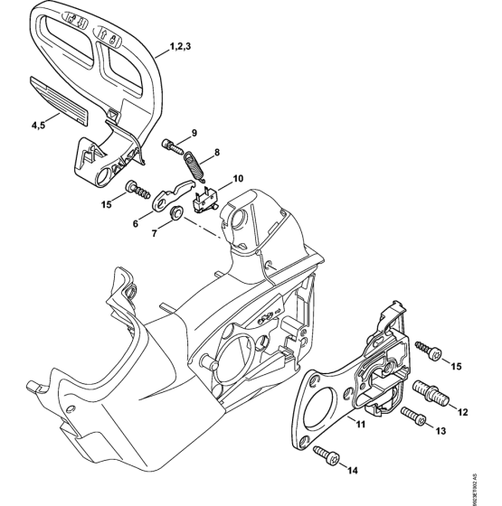 Hand guard, Chain brake Assembly for Stihl MSA160T Electric Chainsaws