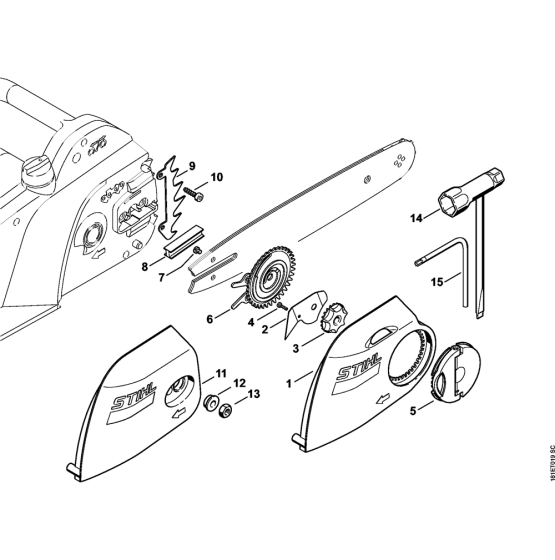 Chain sprocket cover, Tools Assembly for Stihl MSE140C MS160C MS180C MS200C Electric Chainsaws