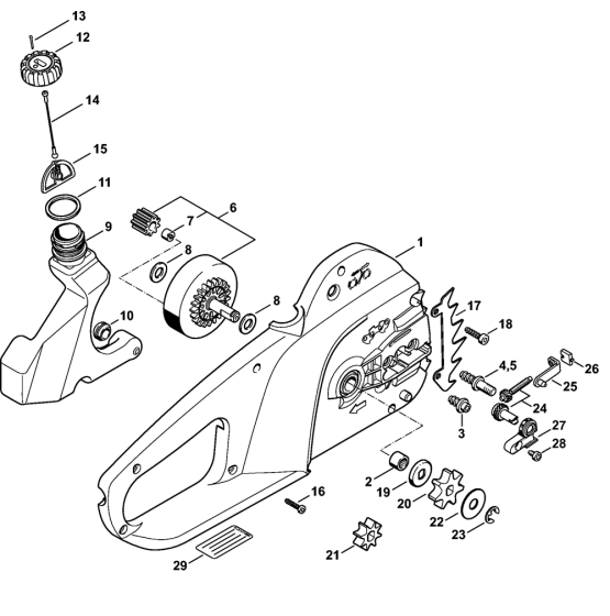 Handle Housing Assembly for Stihl MSE141C Electric Chainsaws