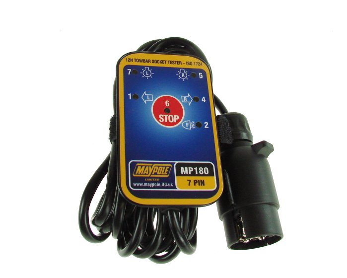 7-Pin Towbar Socket Tester, 12V, 3.5 m Cable