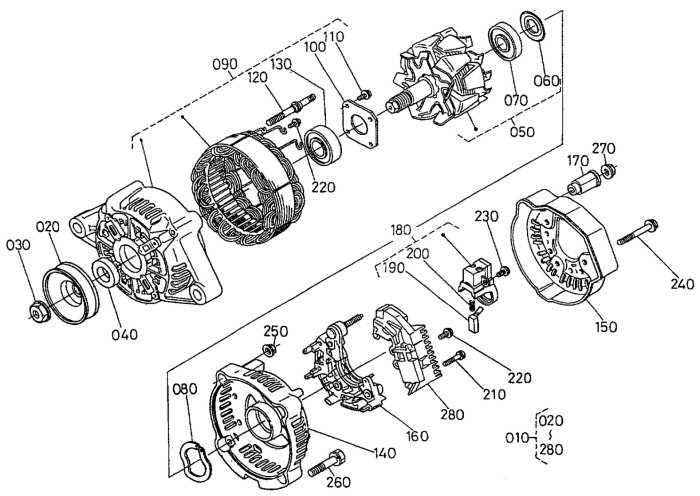 Alternator Assembly for Kubota DF752-E2 Engine