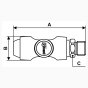 Quick Release Prevost Male Threaded Safety Coupling - 1/4" BSP