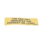 Oil Level Label for Belle Bulldog, Major 20-140X, Midi 20-140 Power Packs - 01964