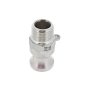1/2" X BSPT Male Stainless Steel Type F Camlock Coupling