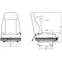Mechanical Suspension Seat Low Profile for Hitachi ZX14 ZX16 Diggers