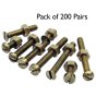 Brass Screws & Nuts, Sizes: 2BA x 1/2" - 1.1/2" - Assorted Pack, 200 Pairs