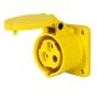16A 110V Yellow Panel-Mounted Socket - Each - 0-698-68