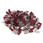 Red Pre-Insulated Piggy-Back Terminals - 6.30mm Pack of 100 - 2-001-33
