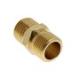 Brass Double Male Nipple, Type 141, 1/2" BSP with Hex Centre