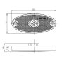 LED Red Marker Lamp, Slimline Oval, 12/24V, IP66/IP68 (MP1657)