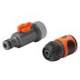 Water Connector 2 Piece Set with Tap for Garden Soaker Hose - Gardena