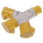 3-Way Multi-Socket Adaptor 110V 16Amp Electrical Fitting Yellow