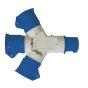 240V 16Amp Blue 3-Way Multi-Socket Adaptor Electrical Fitting