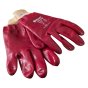 PVC Work Gloves with Knitted Wrists for Industrial and Construction Use