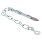Sword Retaining Pin, 12.5mm x 150.5mm, Zinc Plated with Chain & Tab