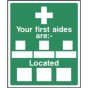 "Your First Aides Are" Sign - 400mm x 300mm, Self-Adhesive Sign