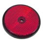 Red Rear Reflector, 60mm Diameter, Fixing Hole Diam: 5mm