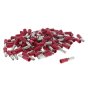 Male Bullet Terminal 4mm Red Electrical Fitting - 100 Pack