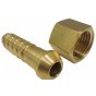 Brass Hexagon 1/4" BSP Female Nut and 5/16" Hose Tail Fitting