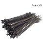 Black Cable Ties 7.6mm x 300mm, 100 Pack