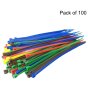 4.8mm x 200mm Assorted Colour Cable Ties High Grade Nylon 100 Pack