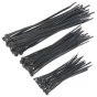 Cable Ties Assorted Sizes 100-200mm Black Nylon - Pack of 75