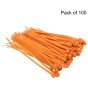 Orange Cable Ties 4.8mm x 200mm, 100 Pack