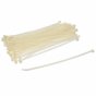 7.6mm x 300mm White Cable Ties, 100 Pack, UL Listed Nylon 66, ROHS Compliant