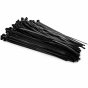 300mm Black Releasable Cable Ties 100 Pack - Trigger Quick Release, 7.6mm Wide